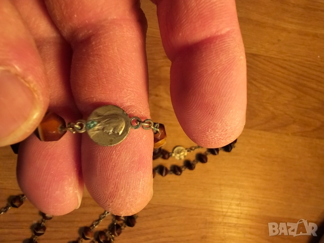 Стара молитвена броеница от франция с кръст богородица йосиф и исус за да ви пази и закриля., снимка 12 - Други ценни предмети - 51798333