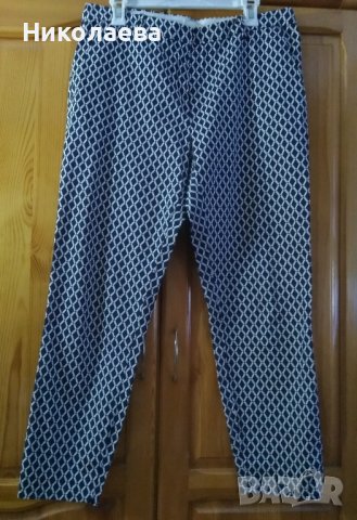 Панталон в бяло и тъмно синьо,на ромбоиди, XL
