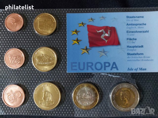 Пробен Евро Сет - Остров Ман 2006 година , 8 монети 