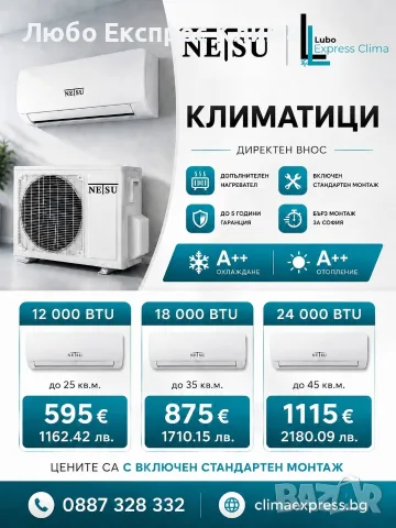 Климатик NeTsu - 5 години гаранция 