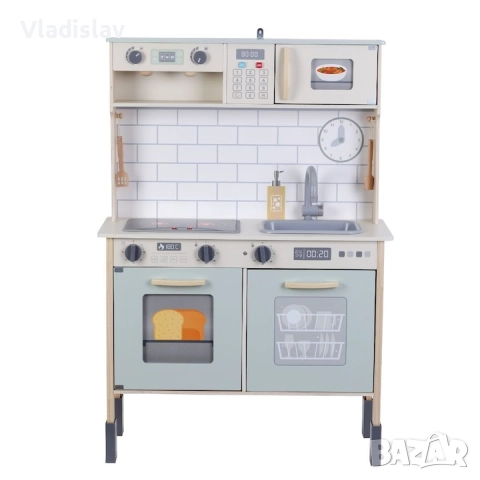 Дървена детска кухня със светлина и звук, снимка 3 - Играчки за стая - 52590412