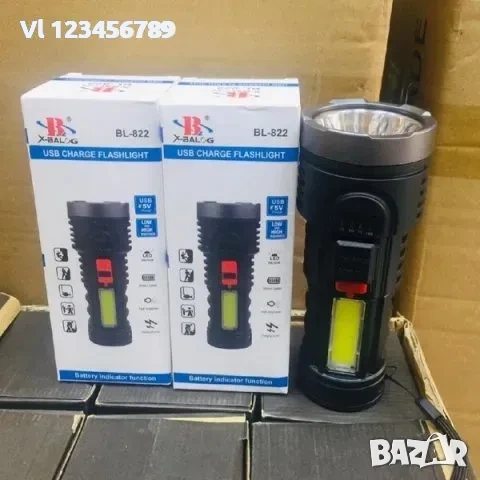 Олекотен акумулаторен прожектор модел bl-822 + COB осветление , снимка 5 - Къмпинг осветление - 54007482