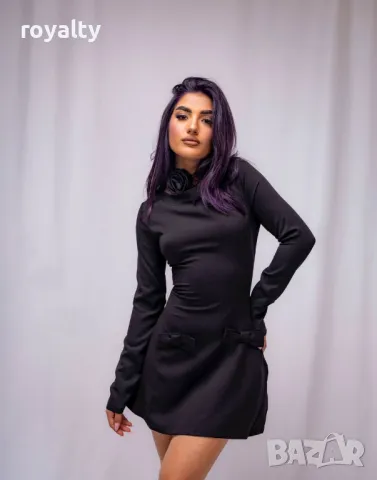 Черна елегантна дамска рокля , снимка 6 - Рокли - 49509969