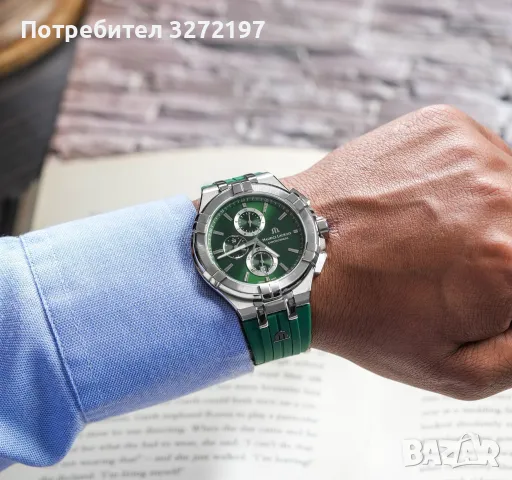Kварцов часовник MAURICE LACROIX Aikon Special Edition,хронограф,дата,гумена каишка, снимка 11 - Мъжки - 49863999