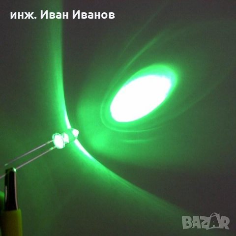 Много ярки 5мм прозрачни зелени светодиоди 520-525nm нано метра, снимка 1 - Друга електроника - 31414006