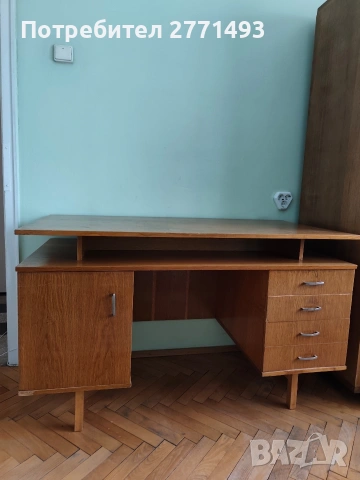 Масивно ученическо бюро, снимка 2 - Бюра - 54266467