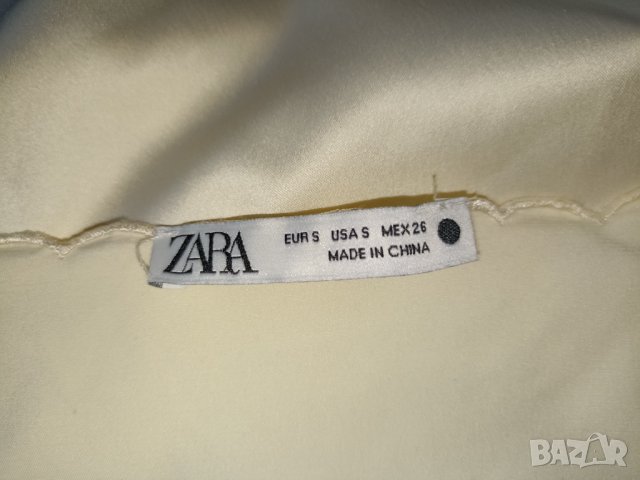 Zara S-Топ в екрю от фин сатен с бродерия , снимка 5 - Корсети, бюстиета, топове - 36890021