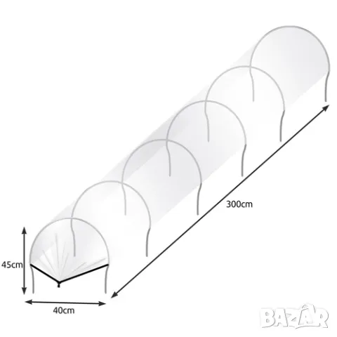Малък тунелен парник за разсад 300х40см , снимка 7 - Оранжерии - 49220905