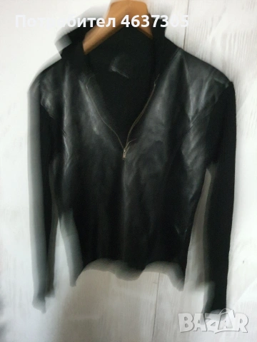 кожена зимна блуза
