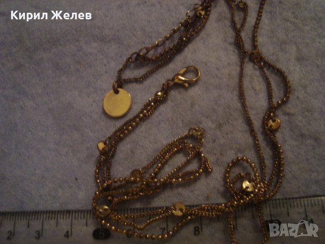 НЕЖНО ПОЗЛАТЕНО ВИНТИДЖ АРТ КОЛИЕ от БЛАГОРОДНА НЕРЪЖДАЕМА СТОМАНА СИНДЖИРЧЕ ВЕРИЖКА ЛАНЧЕ 29063, снимка 4 - Колиета, медальони, синджири - 37722333