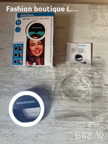 Селфи ринг лампа с щипка в черен цвят с 3 режима на яркост на светлината ❤️
