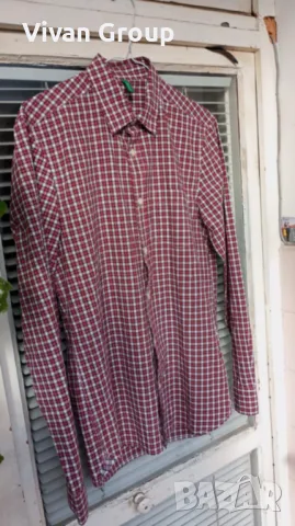 Мъжка риза Benetton М, снимка 5 - Ризи - 50066274