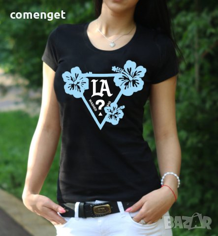 Дамска тениска с LA LOS ANGELES AUTHENTIC дизайн! Или поръчай модел с ТВОЯ идея!