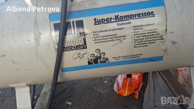Компресор внос Германия работяш в отлично състояние без ръжда , снимка 3 - Друга електроника - 51401255