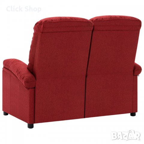 2-местно кресло реклайнер, виненочервено, текстил, снимка 5 - Дивани и мека мебел - 38128303