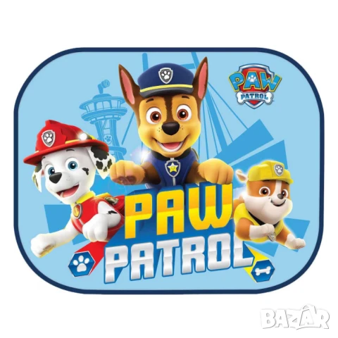 Страничен сенник Paw Patrol, Сенници за кола с Пес патрул, 44x35см, 2бр.