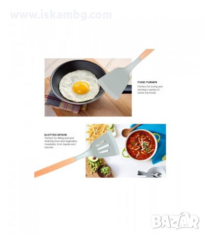 КОМПЛЕКТ ОТ 12БР СИЛИКОНОВИ КУХНЕНСКИ ПРИБОРИ С МЕТАЛНА ПОСТАВКА - КОД 2776, снимка 12 - Прибори за хранене, готвене и сервиране - 33918795