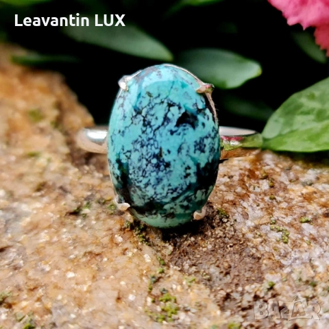 Сребърен пръстен с Тюркоаз , снимка 3 - Пръстени - 52033025