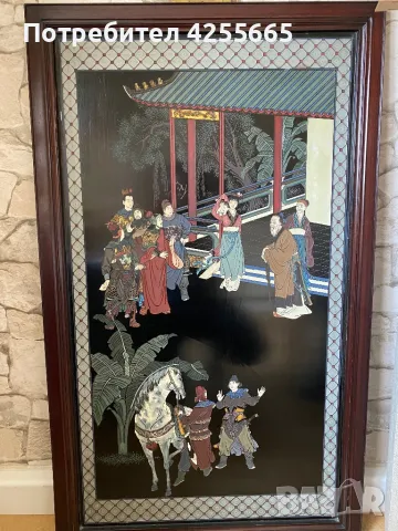 Продавам стара китайска картина,живопис рисувана върху стакло, снимка 10 - Антикварни и старинни предмети - 48155167