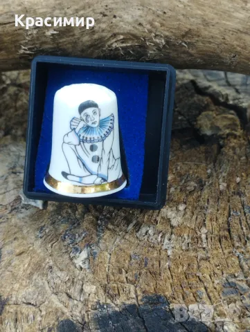 Винтидж напръстник Пиеро от костен порцелан, произведен в Англия, снимка 2 - Колекции - 50355385