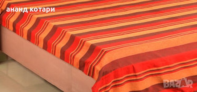 Памучен чаршаф ръчно тъкан-Индия, снимка 1 - Покривки за легло - 37344194