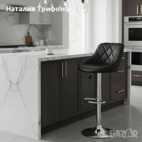 Бар стол с регулируема височина и въртяща функция – комфорт и стил за дома и заведения, снимка 3 - Столове - 53210629