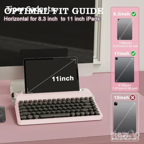 YUNZII QL75 Retro Typewriter – механична клавиатура QMK/VIA, RGB, 3 режима, снимка 6 - Клавиатури и мишки - 56017417