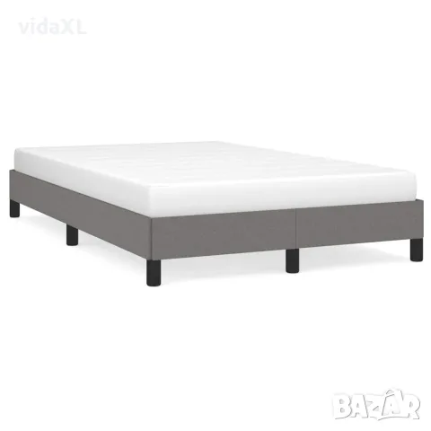 vidaXL Рамка за легло без матрак, тъмносив, 120x190 см, плат, снимка 1 - Спални и легла - 56146810