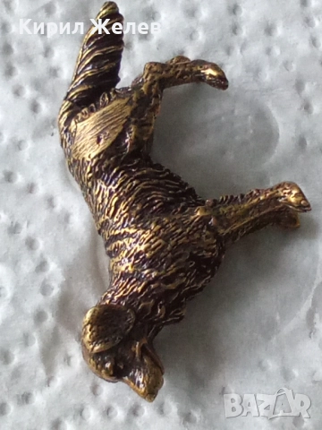 Бронзова фигурка на куче малка  24647, снимка 4 - Антикварни и старинни предмети - 52589449
