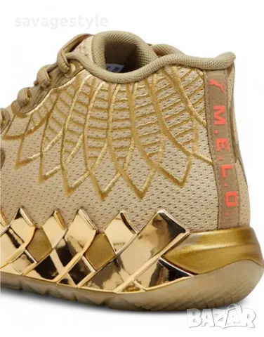 Мъжки маратонки PUMA x LaMelo Ball Mb.01 Basketball Shoes Metallic Gold, снимка 4 - Маратонки - 49512141