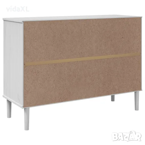 vidaXL Сайдборд "SENJA", ратанова визия, бял, 112x40x80 см, бор масив, снимка 8 - Бюфети - 56147320