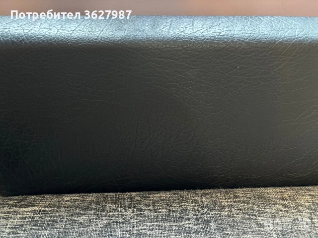 Разтегателен ъглов диван от естествена кожа и дамаска меланж, с ракла, снимка 7 - Дивани и мека мебел - 51197882