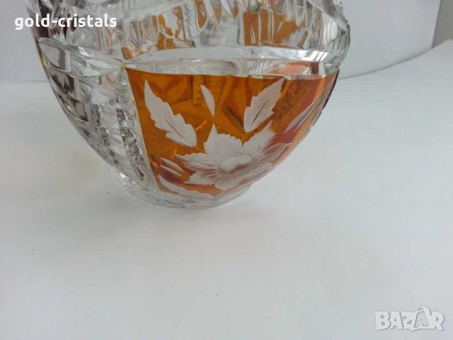 Кристална кошница купа цветен кристал, снимка 3 - Антикварни и старинни предмети - 29702522
