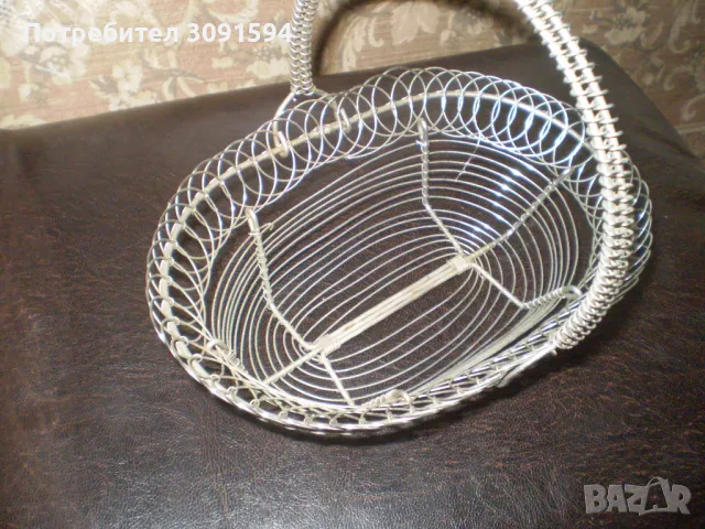 Метална кошницакошница  за плодове, плетена метална кошница плодове,  с дръжка, снимка 3 - Аксесоари за кухня - 50394831