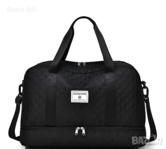 Дамски сак за пътуване или за спорт, водоустойчиво, устойчиво на надраскване, отделение за обувки