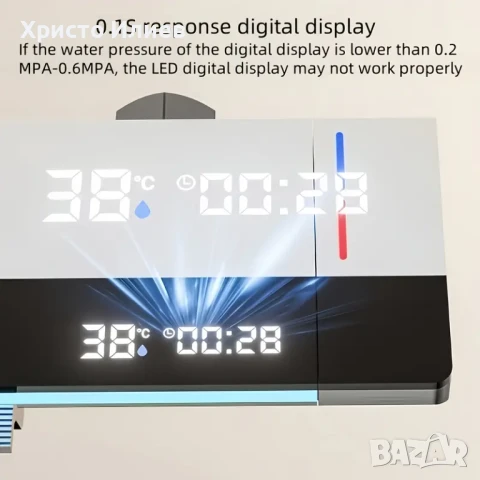 Луксозна душ система със светещ смесител дисплей и 4 функции бутони Бял, снимка 3 - Смесители - 51117935