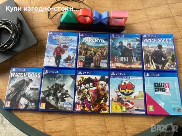 Игри PS4 и светеща лампа PS Icon