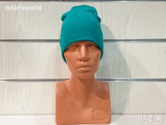 Нова дамска зимна шапка с подгъв в зелен цвят, снимка 7 - Шапки - 39325407