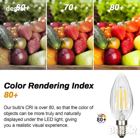 Светодиодни крушки BRIMAX E14 с възможност за димиране 4W, 2700K, 5 броя, снимка 8 - Лед осветление - 42329752