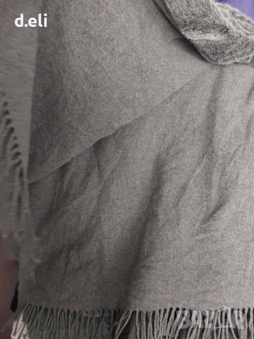 Голям шал от 100% Вълна и Kashgari. Коприна, Вълна. Голямо парче плат 250/100 см., снимка 3 - Шалове - 46396946