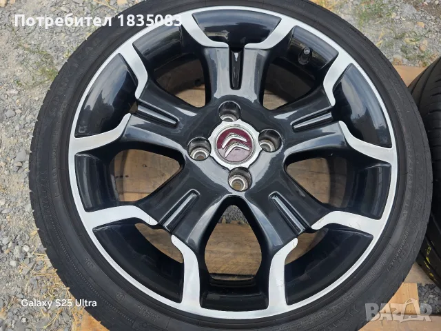 Лети джанти 17ки 4х108 Citroen + летни гуми 205/45/17 GoodYear, снимка 4 - Гуми и джанти - 55847844