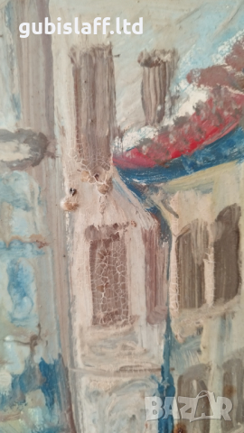 Kартина, "Изглед от Пловдив", худ. М. Михайлов, 1980 г., снимка 5 - Картини - 44574513