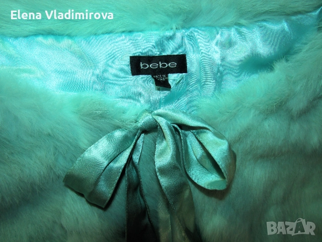 Пухкаво яке от естествена заешка кожа - Бранд Bebe, снимка 5 - Якета - 52565242