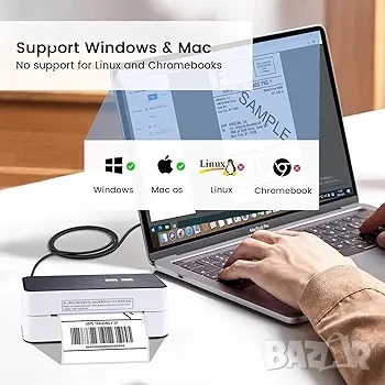 Термопринтер за етикети за доставка, високоскоростен USB термопринтер, снимка 2 - Друга електроника - 50132635