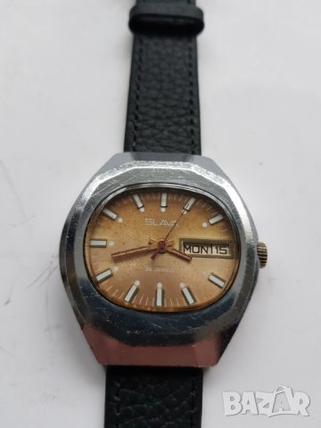 Стар мъжки механичен часовник Slava 26 jewels, снимка 4 - Антикварни и старинни предмети - 39242520