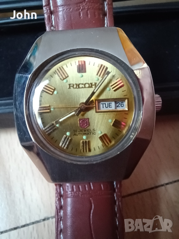 RICOH Автоматичен  Мъжки Часовник Япония 1980те, снимка 1 - Други - 44792608