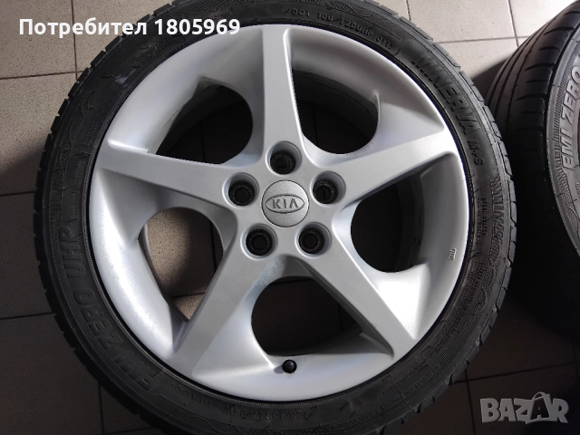 4бр. ал джанти Kia (оригинални) 5x114,3 , 7x17 , ET56 , централен отвор 67,1мм, снимка 4 - Гуми и джанти - 51886602