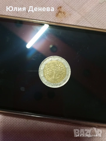 Монета 2 евро Франция 2001, снимка 2 - Нумизматика и бонистика - 53988317