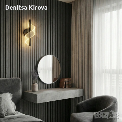 Модерен LED стенен аплик – 5W | D12 × H30 см | Чисто нов, снимка 5 - Лампи за стена - 53330895