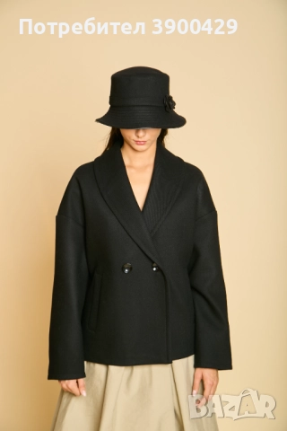 Дамско Вълнено Късо Палто Gabriel coat - Черно